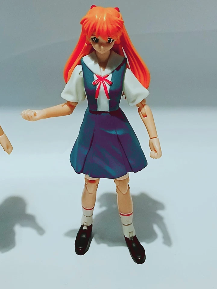 Figura Microman Evangelion Uniforme Escolar Asuka Rei Set TAKARA Japón Sin Caja Foto 3 de 4