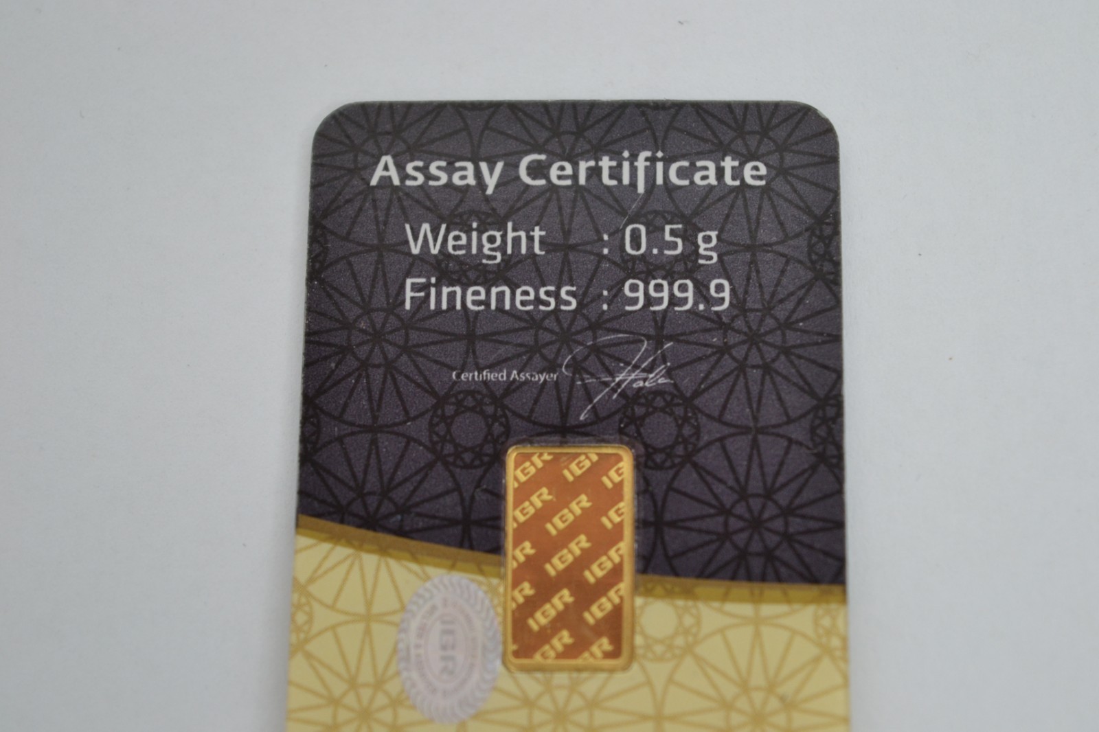 1/2 Gram (0.5g) Gold Bar - IGR - .9999 Fine Gold - Certified in Assay