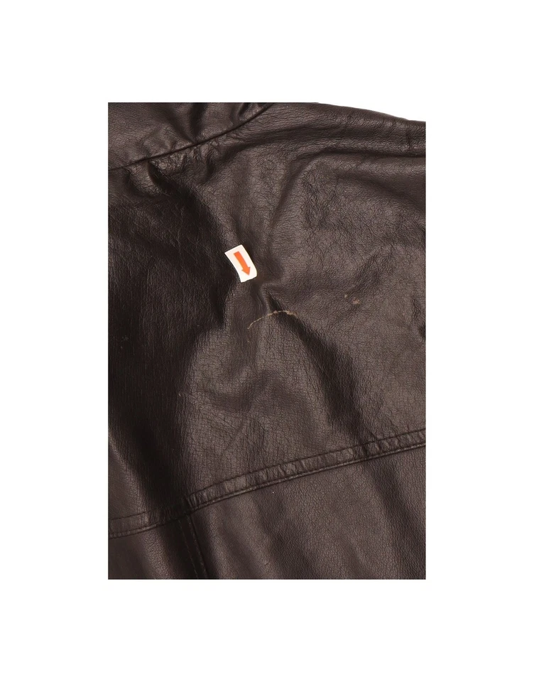 Chaqueta de cuero para hombre VIA CORTESA IT 48 mediana de cuero negro DX29 Foto 3 de 4