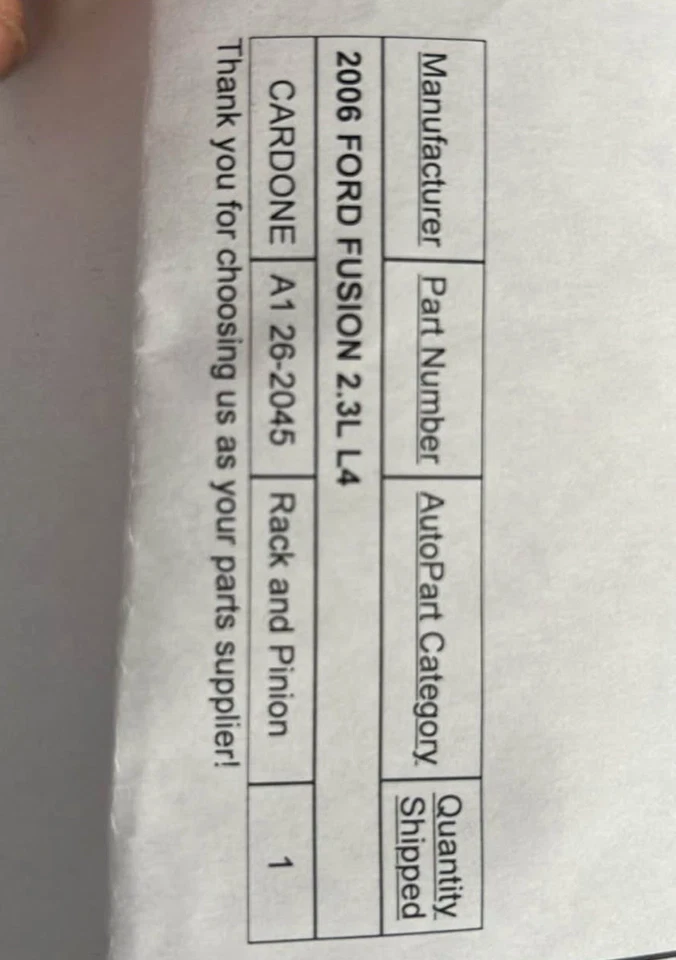 Cardone Rack & Pinion: Fits 06-09 Ford Fusion, Mercury Milan, Lincoln Zephyr/MKZ - Image 4 of 4