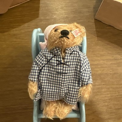 Steiff  Brown Teddy Bear w/ Rocking Cloud Cradle - Limited Edition #02776  2002 