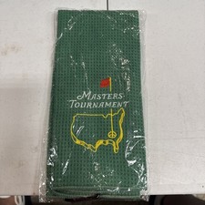 Golf Towel Augusta Masters , White Green, 16"x24"with Carabiner