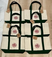 LOT OF 6 Trader Joe’s Canvas Tote Shopping Bag - LARGE GREEN - NEW with TAGS