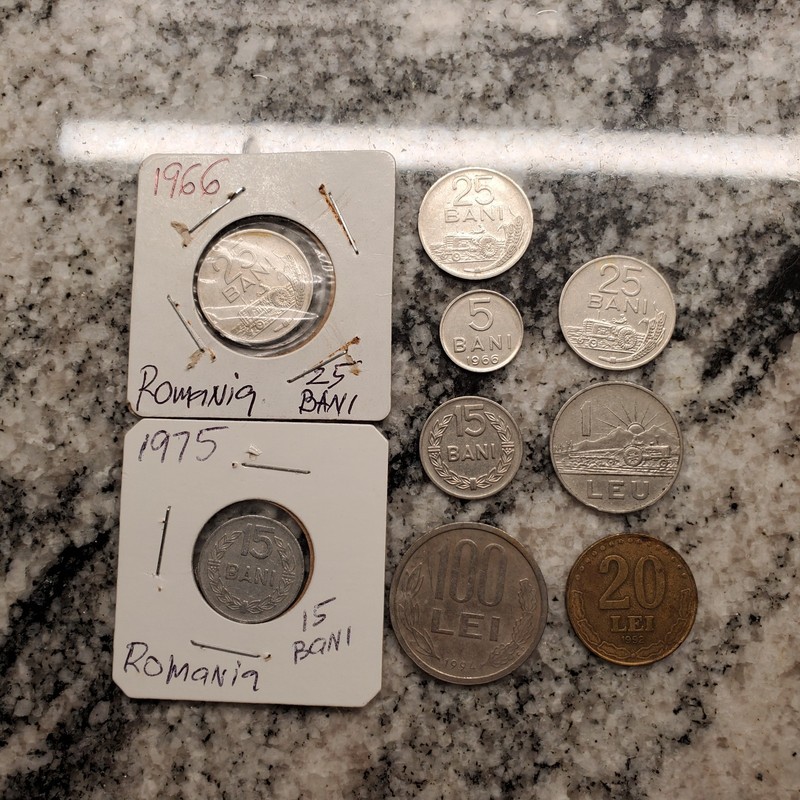 Collection of 9 vintage ROMANIA (Communist RPR) Coins