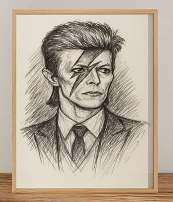 DAVID BOWIE DRAWING PRINT PORTRAIT SKETCH 8'' x 10'' DAVID BOWIE WALL ART