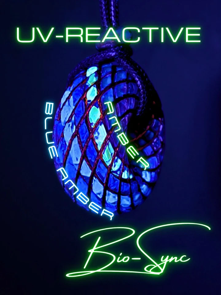 Torus "Auric Tide" Vortex Energy Pndt Kingman Turquoise, Peruvian Opalina Amber  - Image 2 of 4