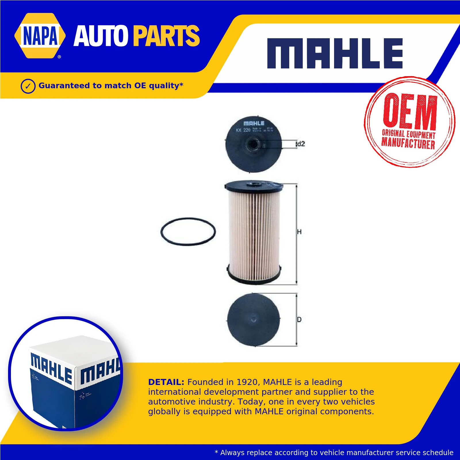 Fuel Filter KX220D Mahle 3C0127177 3C0127400B 3C0127400C 3C0127400D 3C0127400E