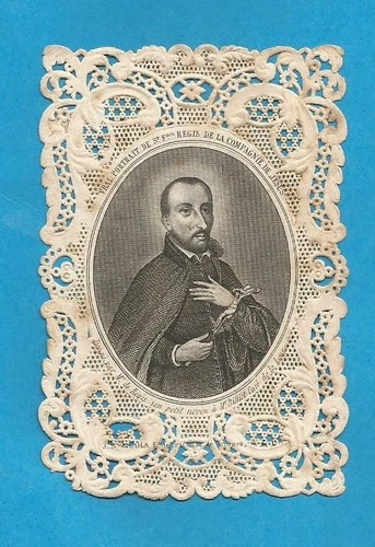 PIOUS IMAGE GADOLA KNIFE PORTRAIT of Saint Regis Lalouvesc Ardèche