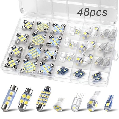 ouaohu 48Pcs Led Interior Car Lights Kit, 6500K White 