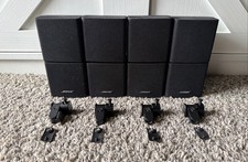 Set Of 4 Bose Acoustimass Lifestyle Double Cube Speakers Black W/ Mounts Tested