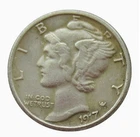 1917-D Mercury Dime Low production in the first year As shown in the figure