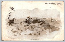1909 Musselshell MT Antelope Hunt Postcard Hunter & Wildlife Weise Signed