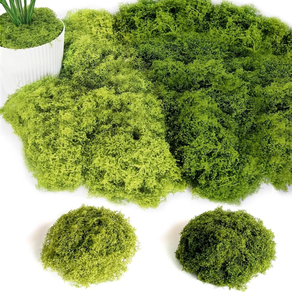 Kunstmoos, Bastelmoos, Dekomoos, Aquarienmoos, Modellbau, 100g, grün - Bild 3 von 4