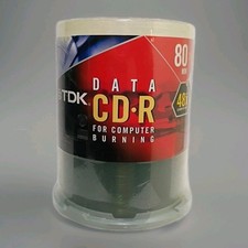 TDK Data CD-R 48X 80min 700MB 100 Pack For Computer Burning New   Sealed