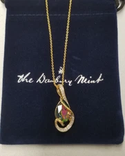 Danbury Mint The Mystical Fire Crystal Pendant Necklace 18"+2"
