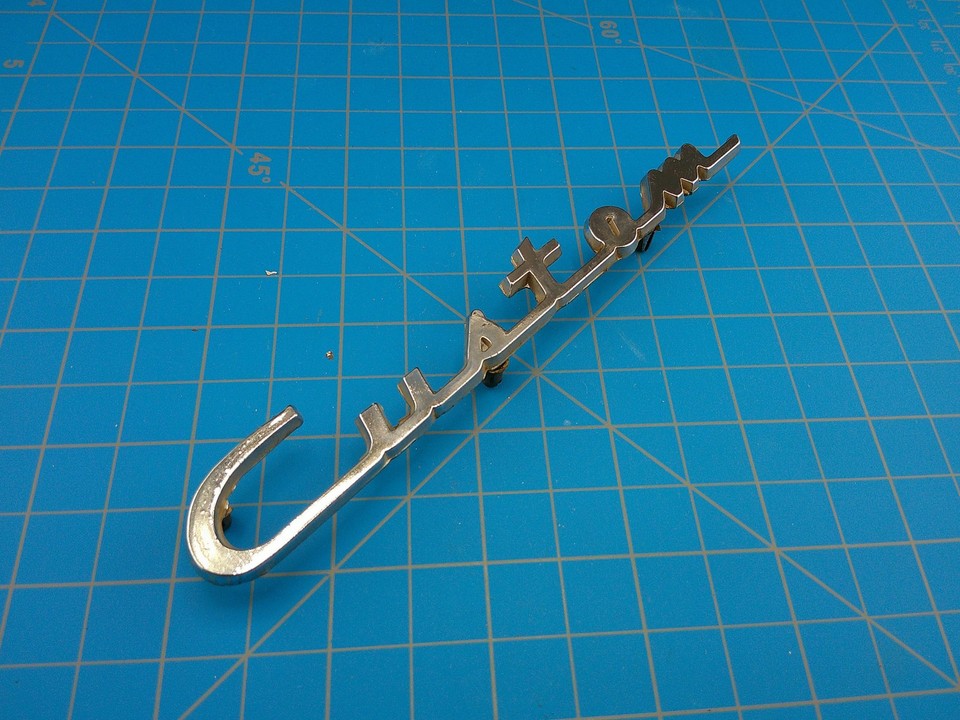 Vintage Custom Script Chrome Emblem Badge Classic Car Hot Rod Classic ...