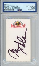 CRAIG T NELSON SIGNED DISNEYLAND INCREDICOASTER FASTPASS TICKET PSA DNA AUTO