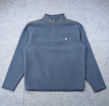 Brooks Brothers Fleece 1/4 Zip Mens Large Blue Preppy Athleisure Pullover Logo