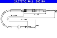 Bremsseil Seilzug Feststellbremse ATE 24.3727-0178.2 für AUDI A6 4B2 C5 4B5 4BH