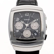 DAMIAMI Ego Chrono DX005 Automatic Silver Dial SS Leather Men's Watch