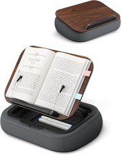 Lap Book Pillow Stand W/ Storage Adjustable Beanbag Reading Pillow W/ Dark Wood