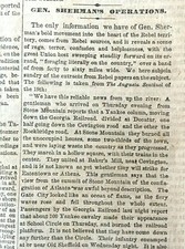 1864 NY TRIBUNE. SHERMAN MARCH to SEA. LINCOLN ELECTION. REBELS TRY TO BURN NY.