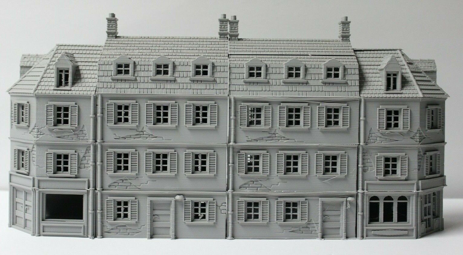 WWII Era  European Apartment + Corner Shop Set 3D Printed 1:100 1:87 1:72 Popularny, klasyczny