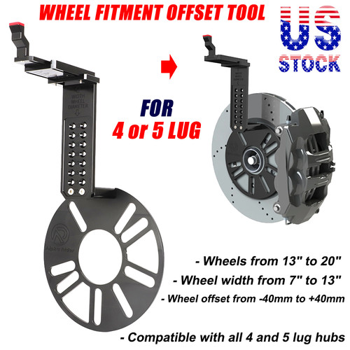 Universal Wheel Fitment Offset Tool Aluminum Offset Measurement Gauge Hub Tools - Picture 1 of 12