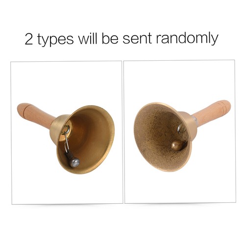 1pcs Brass Hand Bell with Wooden Handlefor Wedding Festival Decoration New - Picture 6 of 9