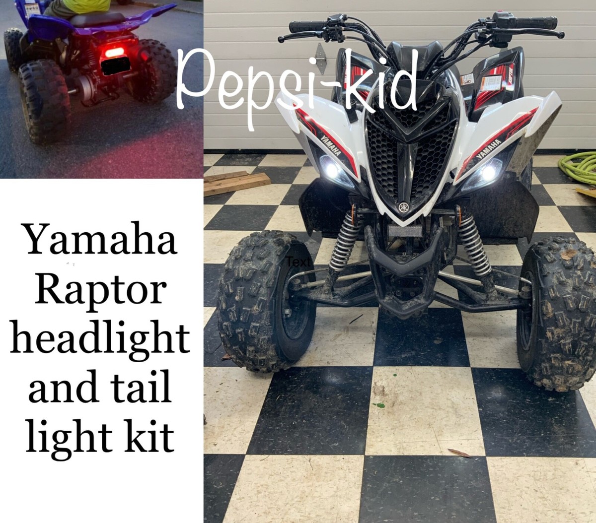 the ORIGINAL Yamaha RAPTOR 90/110 headlight/taillight kit, fits in