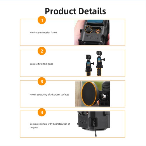 For DJI OSMO POCKET 3 Magnetic Bracket Adapter Bezel Magnetic Mount Accessories - Picture 6 of 26