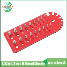 Nut and Bolt Thread Checker Portable 18 3/32 to 1/2 inch With Red Drill Bit Size