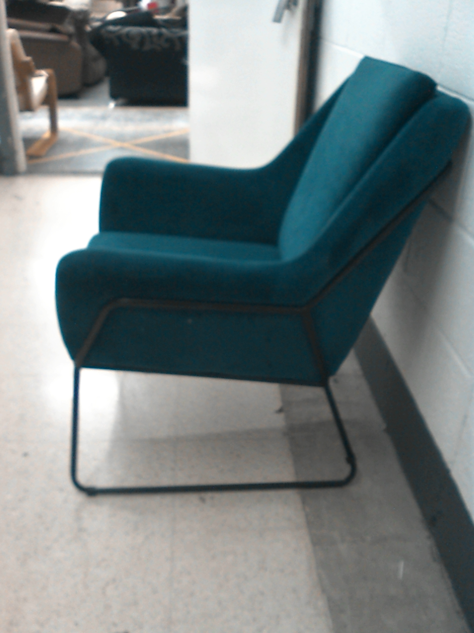Dunelm Navy Fabric Armchair CS L52 eBay