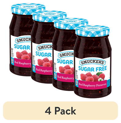 (4 pack) Sugar Free Red Raspberry Preserves with Sweetener, 12.75 Ounces