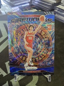 2024-25 Panini Prizm Zaccharie Risacher Fireworks #6 Blue Wave Prizm 018/175 RC!