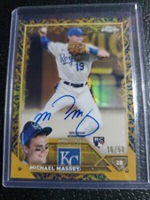 2023 Topps Chrome Gilded Michael Massey 16/50 Royals Auto RC Blue Refractor