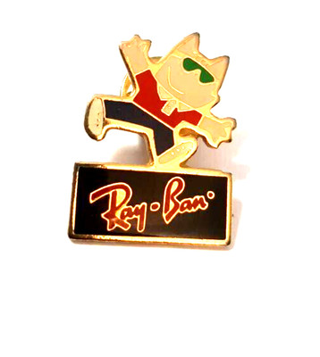 Vintage RAY BAN Mascot Metal Pinback iconic with timeless appeal