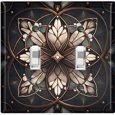 Metal Light Switch Outlet Cover Decorative Wall Plate Dark Rustic Flower EFR103