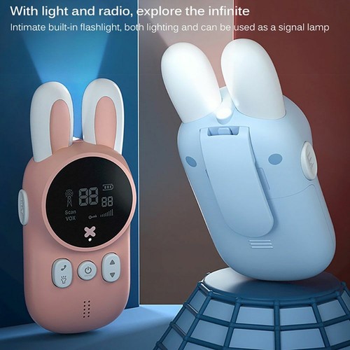 Portable Kids Walkie Talkies Toy Cute Rabbit Handheld Educational Pink Blue - Picture 12 of 12