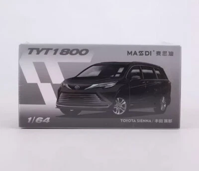MASDI 1/64 Scale Toyota SIENNA MPV Black Diecast Car Model Toy