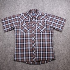 Vintage Wrangler Western Pearl Snap Shirt Short Sleeve Rodeo Youth Size Missing