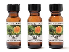 3 Coriander Rose 1/2oz Premium Grade Scented Fragrance Oil Crazy Candles
