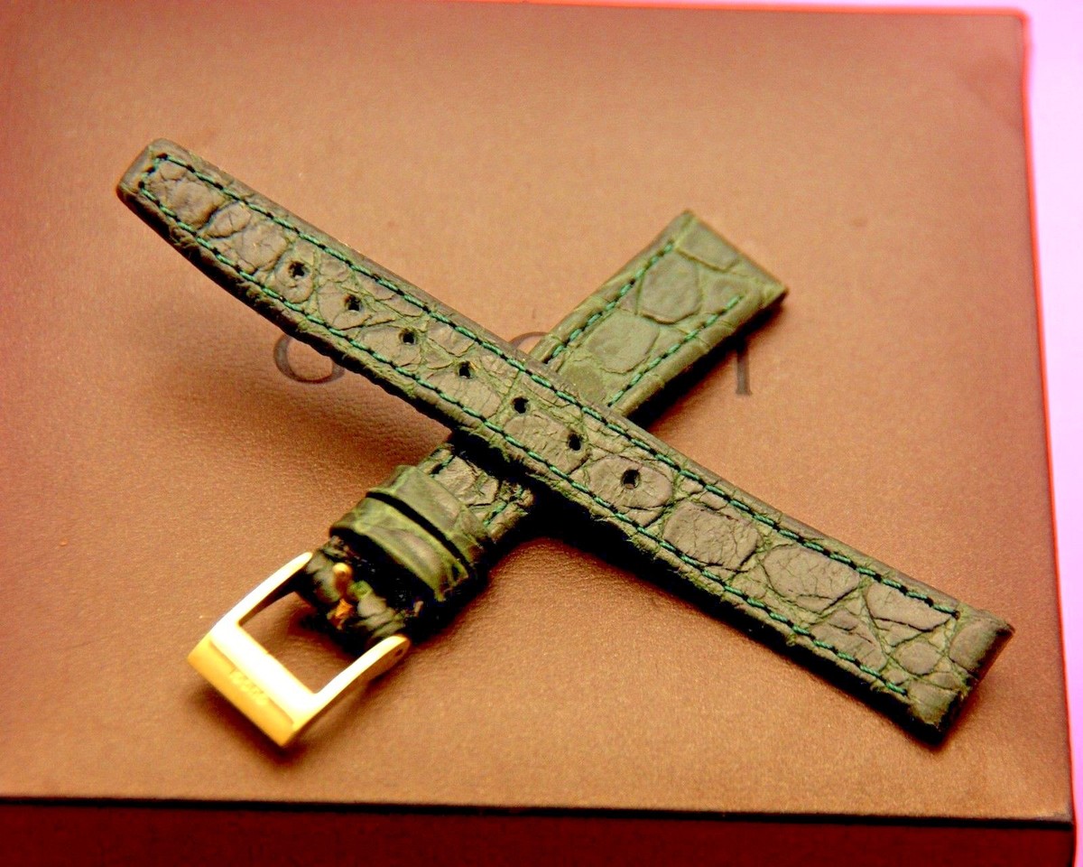 New Gucci 12 MM Green Alligator Pattern on Genuine Leather Watch