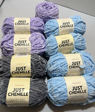 Premier Just Chenille Yarn Set of 9 100 Polyester 50gr ea. Soft  Cozy