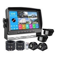 4CH 7" Split Monitor DVR 1080P Backup Camera For Truck Bus Rear View Reversing