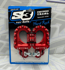 S3 Trials Hard Rock Aluminium Footrests Pegs - Montesa Vertigo Scorpa - RED