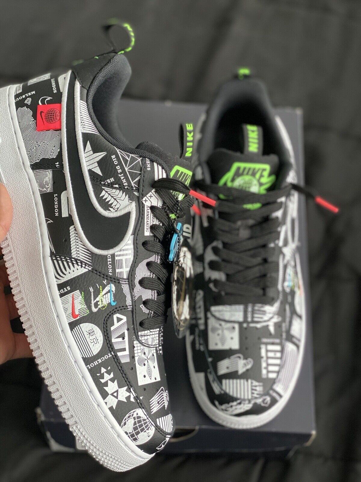 Size 9.5 - Nike Air Force 1 '07 LX Worldwide Pack - Black