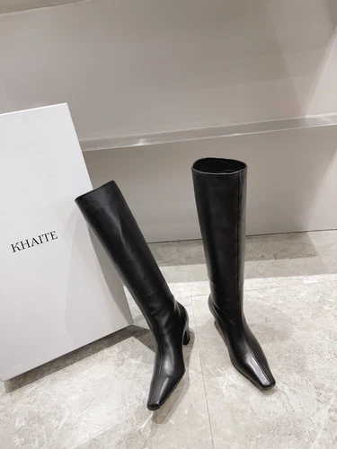 KHAITE Low Heel Square Head Leder Damen Stiefel, High Heel Kurz / Lang Stiefel - Bild 10 von 28