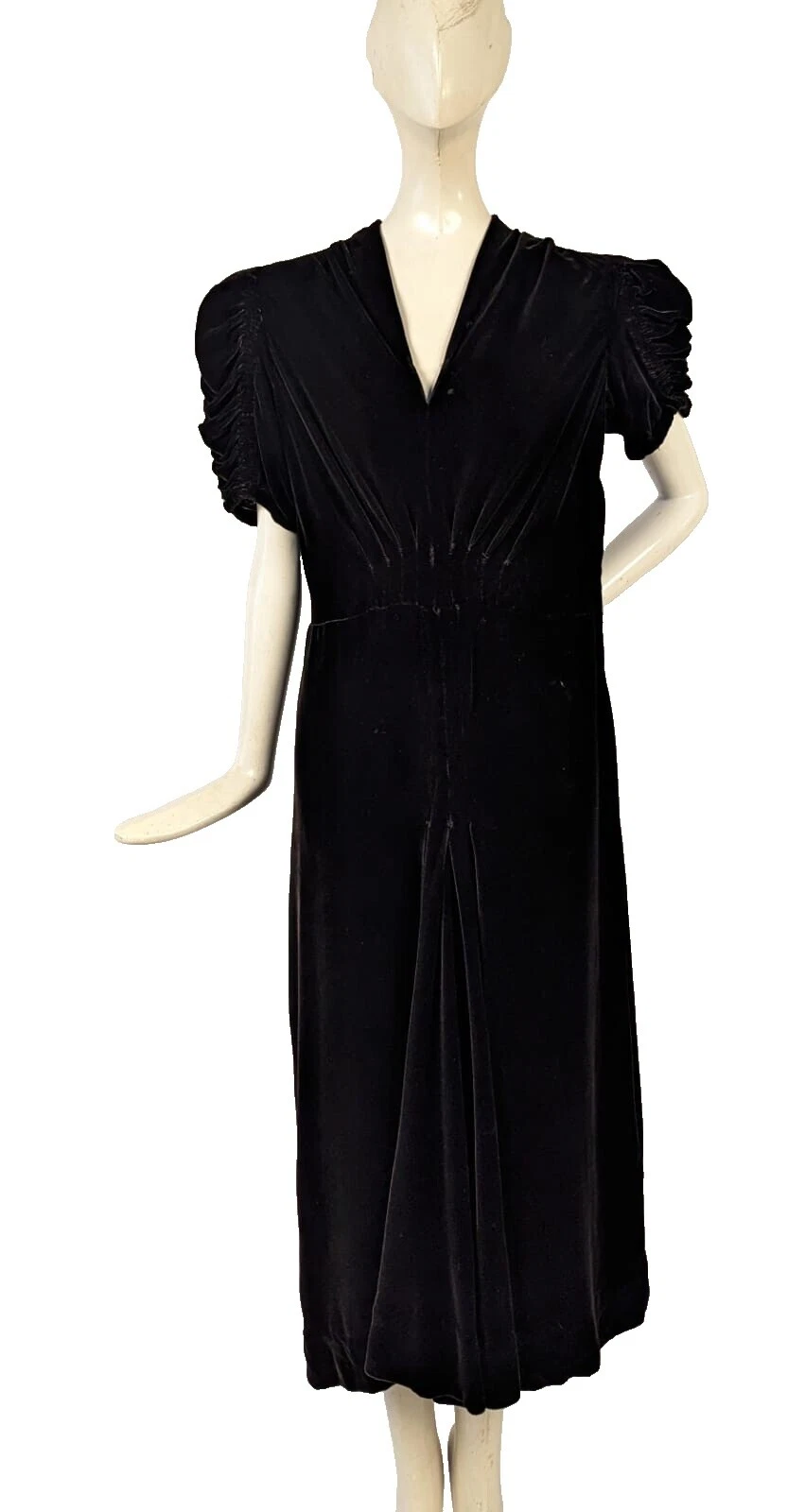 Terciopelo negro VINTAGE mujer 1930s década