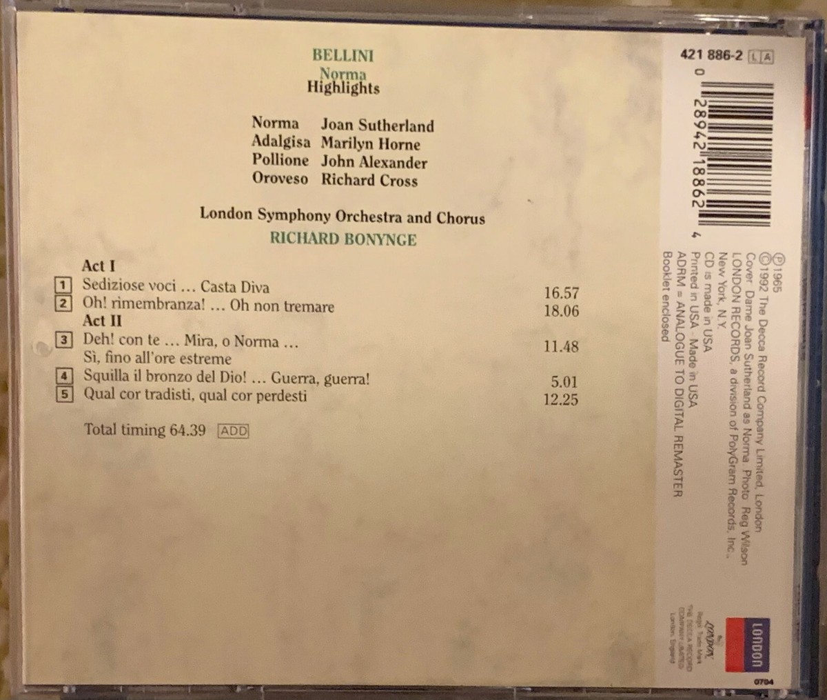クラシック V BELLINI NORMA Bellini: Norma (1965) 7